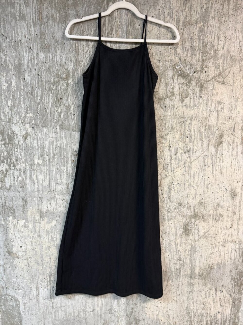 GU Brand Women's Sleeveless Ribbed Midi Dress Size S In Black